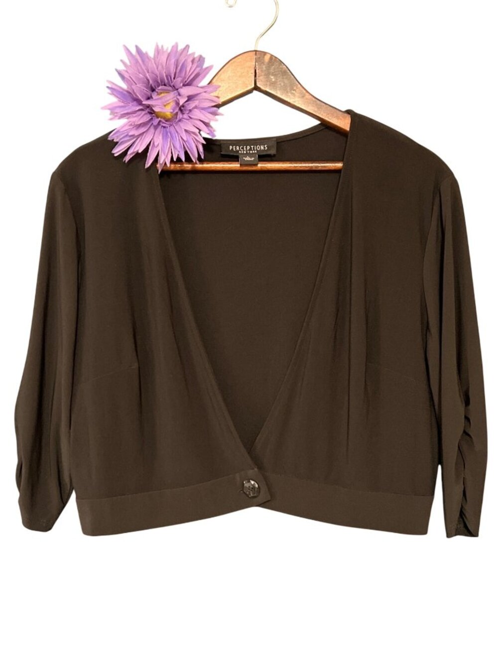 Perceptions New York Womens Black Shrug